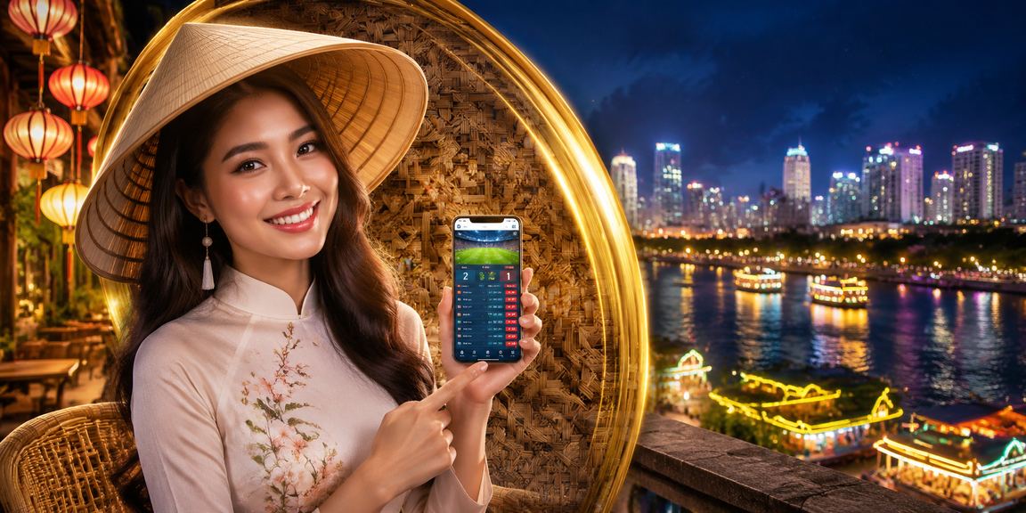 Người dùng vùng đồng bằng sông Cửu Long chơi casino trực tuyến trên điện thoại với nón lá